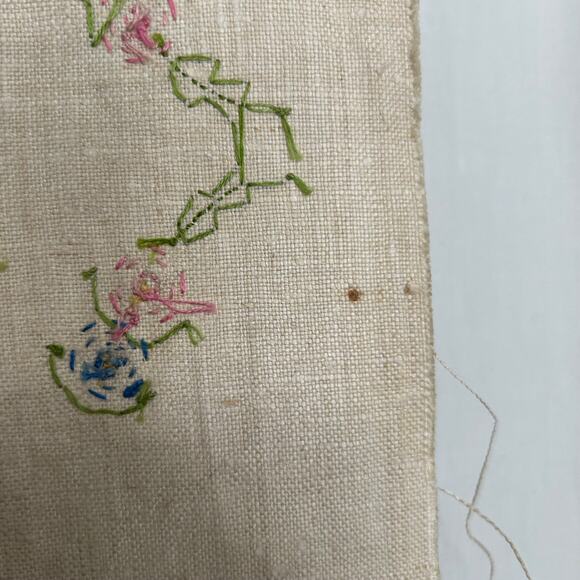 Vintage Prime Needleart Co Stamped Linen #1082 Floral Runner Unfinished Project - Picture 7 of 13